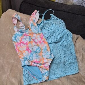 Floral and Lace One-Piece Swimsuits